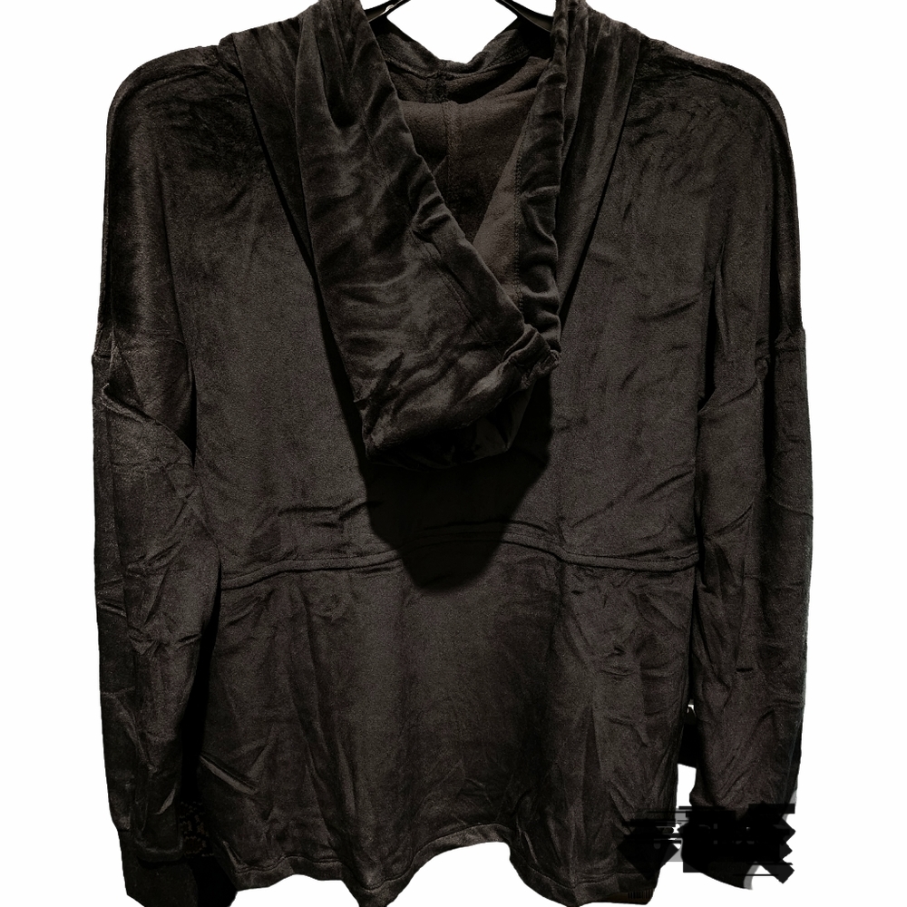 Petite Simple Vera Wang Velour Hooded Pajama Top and Banded Bottom Pajama Pants - Picture 5 of 6
